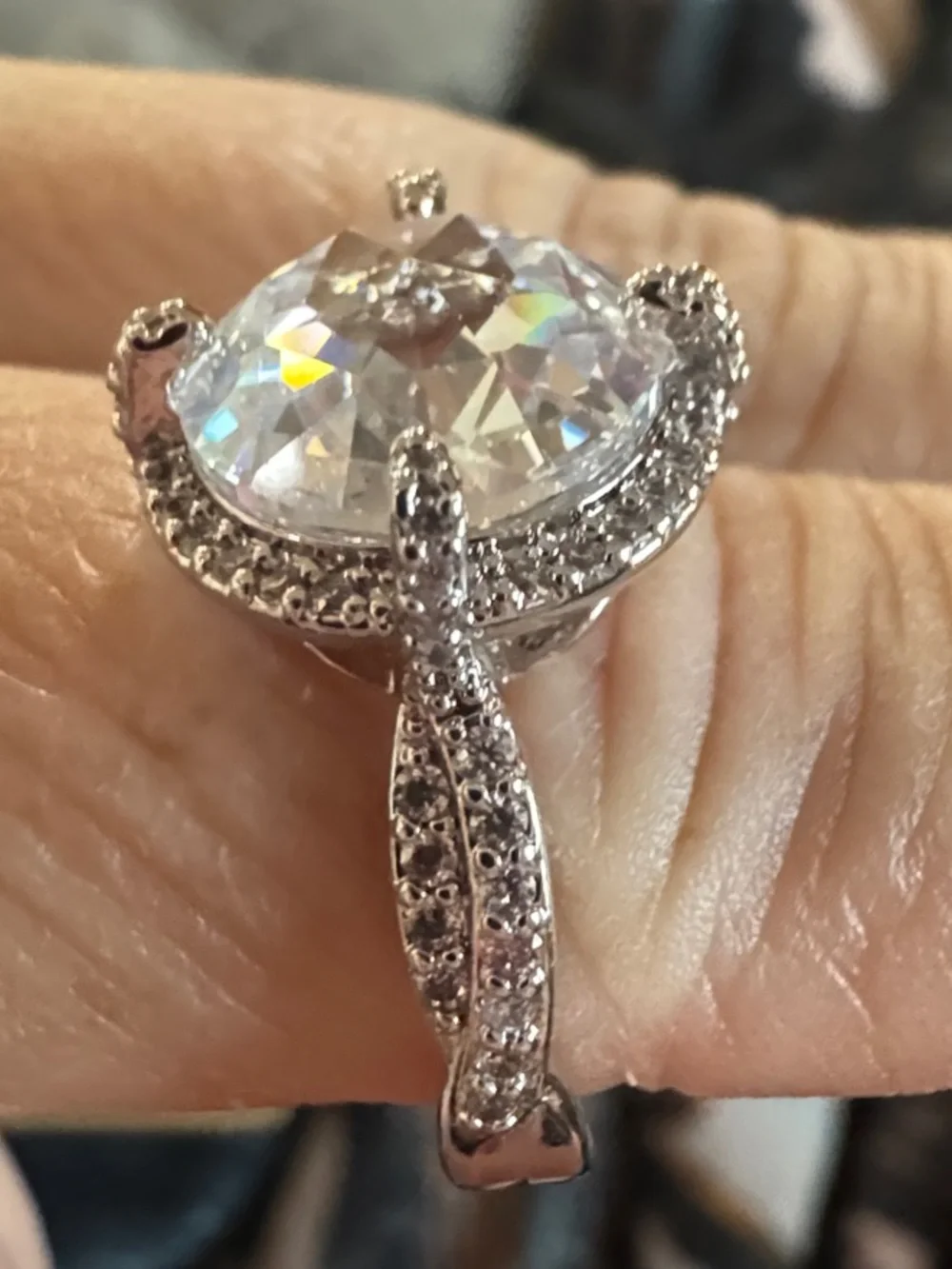 Sparkling Round Clear CZ Halo - Women Jewelry